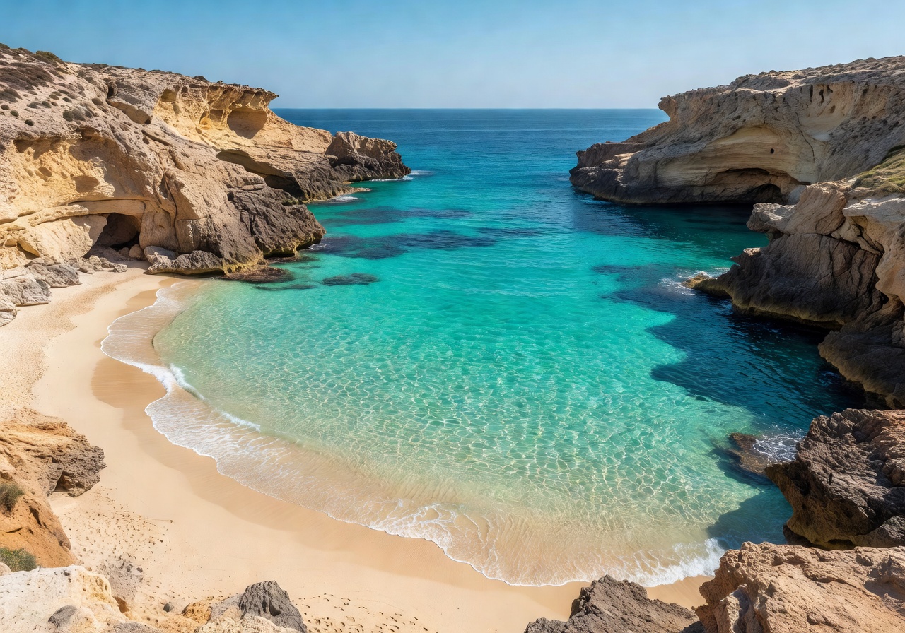 Crystal clear turquoise waters of Malta Blue Lagoon