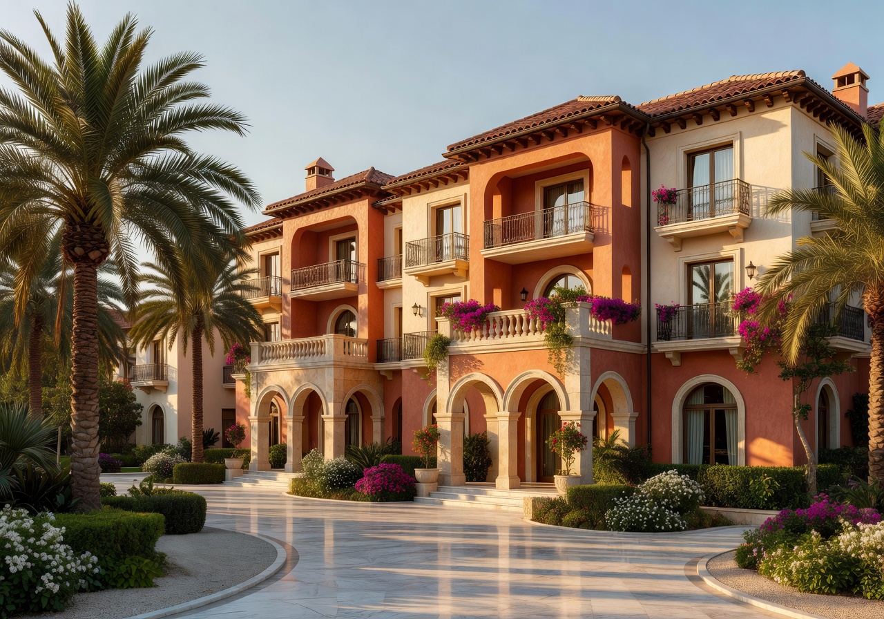 Tulizoreli luxury hotel exterior with Mediterranean architecture and palm trees